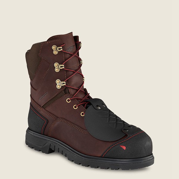 Mens Red Wing Brnr Xp - 8-inch Waterproof Toe Metguard - Safety Boots Brown/Black - IRJ721380